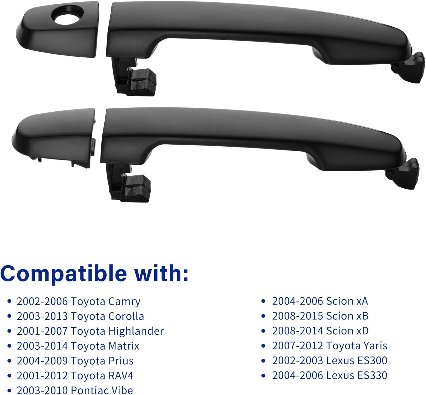 4Pcs Exterior Door Handles for Toyota Camry 2002-2006, Corolla Matrix 2003-2013, RAV4 2001-2012, Prius 04-09, Pontiac Vibe 2003-2010, Front & Rear Driver & Passenger Side Replaces# 81309 92894 - Image 5