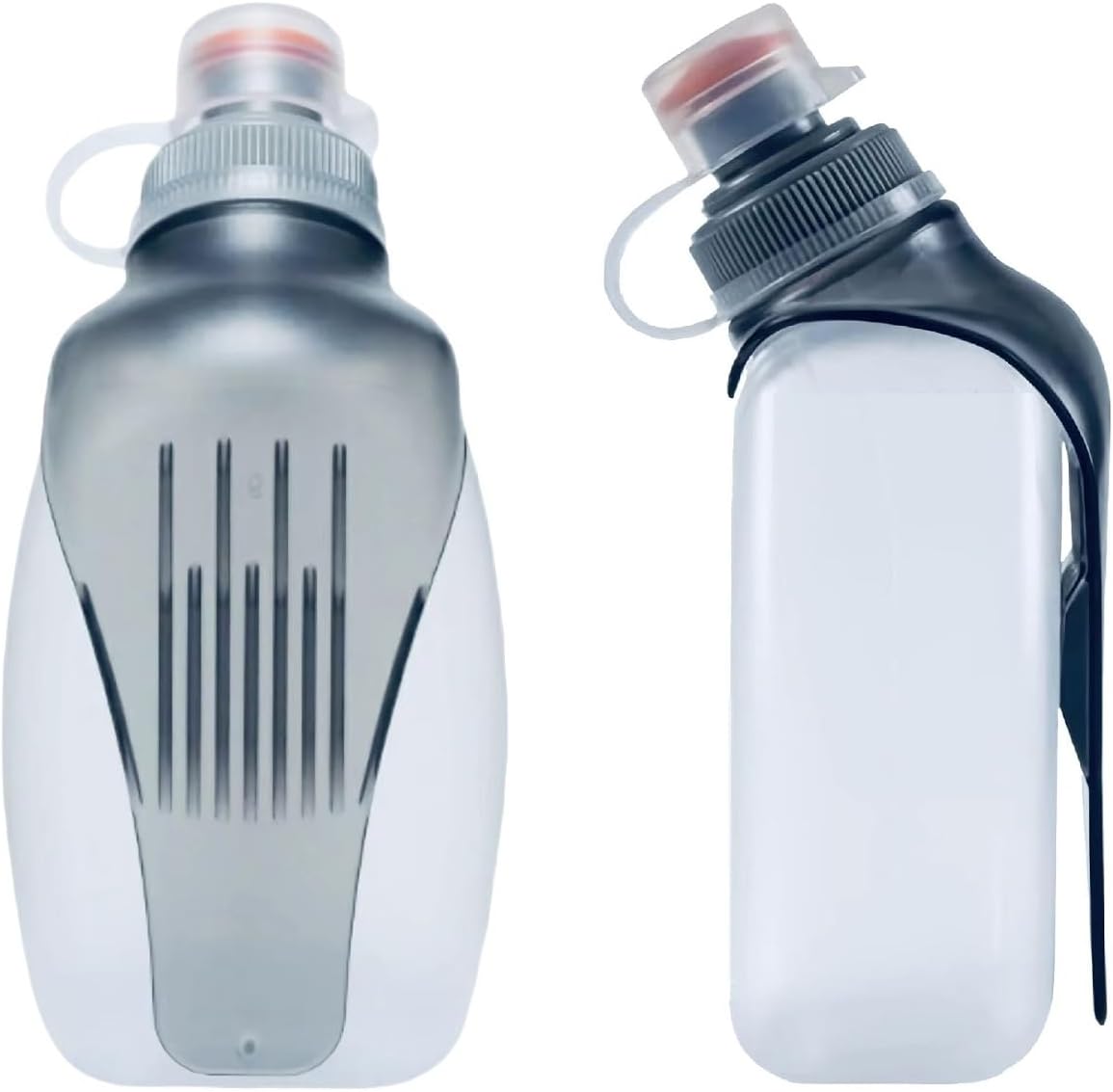 Water Bottle for Running No Bounce Water Bottle with Clip and Cover Cap,BPA-Free Plastic, 8.8oz (250ml) for Running/Marathon/Walking/Hiking/Cycling/Trail/Skiing (2 Pack) - Image 1
