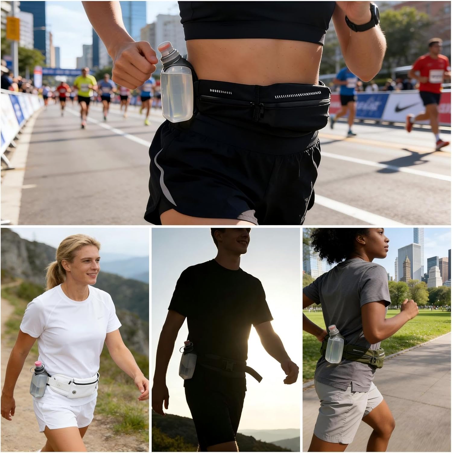 Water Bottle for Running No Bounce Water Bottle with Clip and Cover Cap,BPA-Free Plastic, 8.8oz (250ml) for Running/Marathon/Walking/Hiking/Cycling/Trail/Skiing (2 Pack) - Image 4