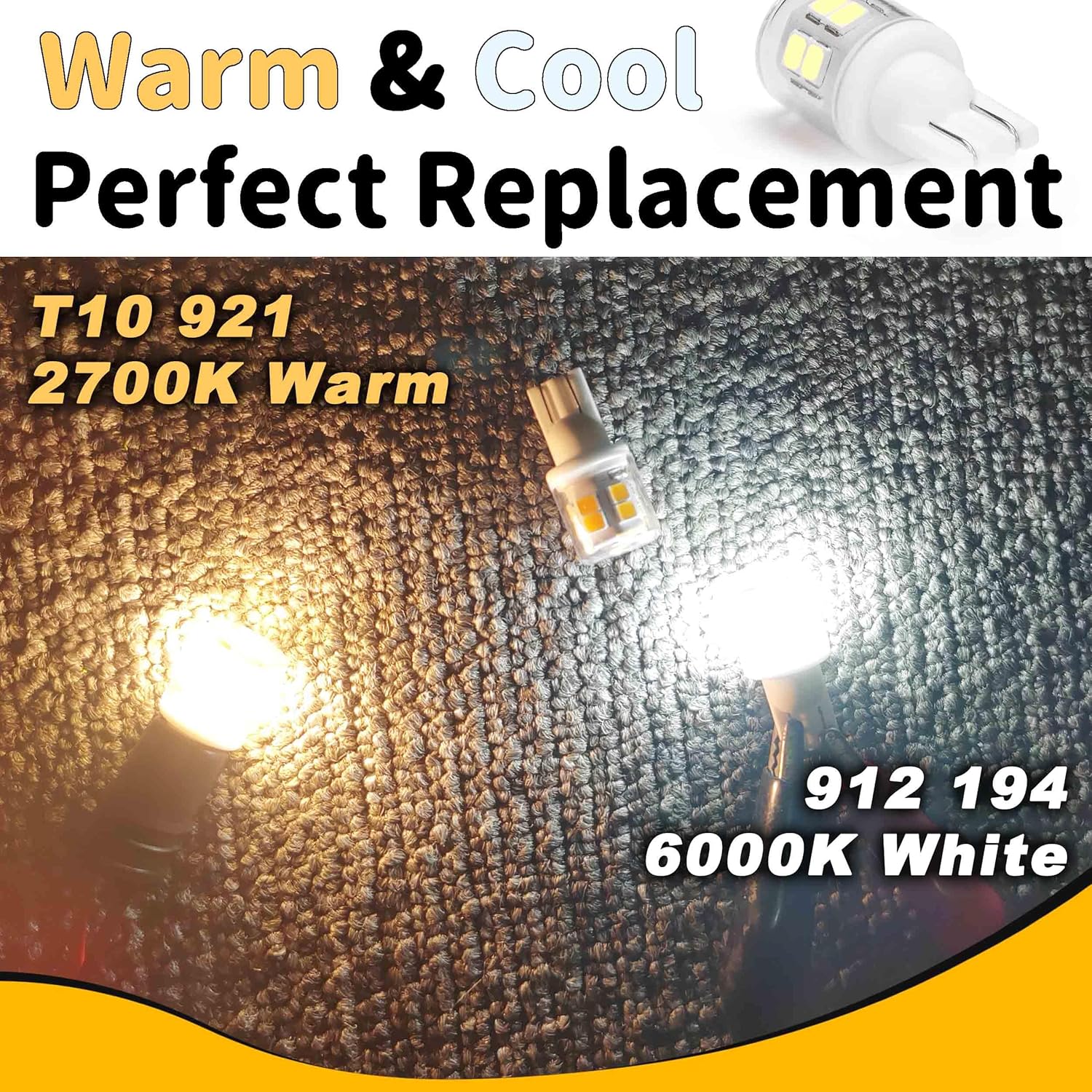 Bright T10 921 922 912 Led Bulbs for 12V RV Tralier Interior Ceiling Dome Light, Cool White 6000k, 194 168 LED Replacement Camper Boat Trunk Map License Backup Reverse Width Lamp Landscape Lights,5Pcs - Image 6