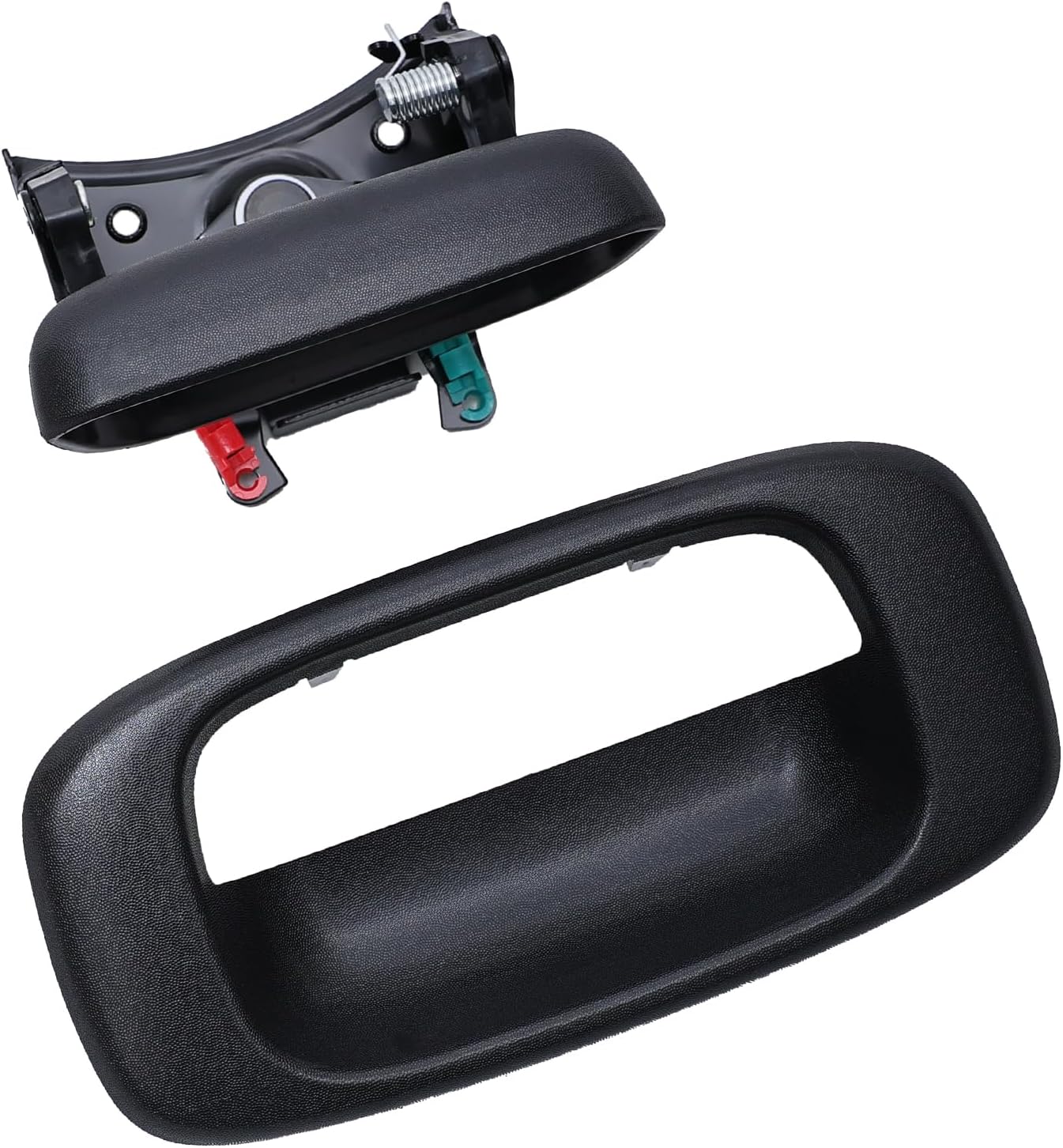 Premium Tailgate Handle Latch and Bezel Trim with Rod Clips, Fits for 1999-2007 Chevy Silverado GMC Sierra 1500 2500 3500, Replaces# 15997911, 15228539, 15228540, 15228541 - Image 1