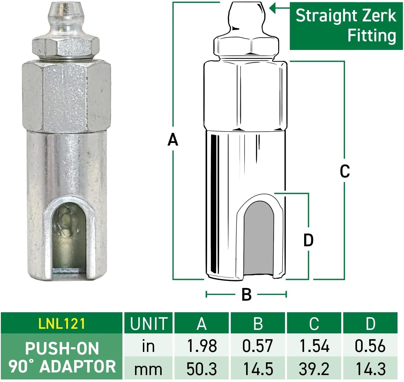 Push-on Slotted Right Angle 90 Degree Grease Coupler - Image 6