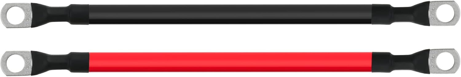 4 AWG Battery Cable 4AWG Gauge Pure Copper Battery Inverter Cables with 3/8 in Lugs Both Ends Power Inverter Wire Set for Automotive Solar Marine Boat RV Car Motorcycle Red and Black (1ft) - Image 5