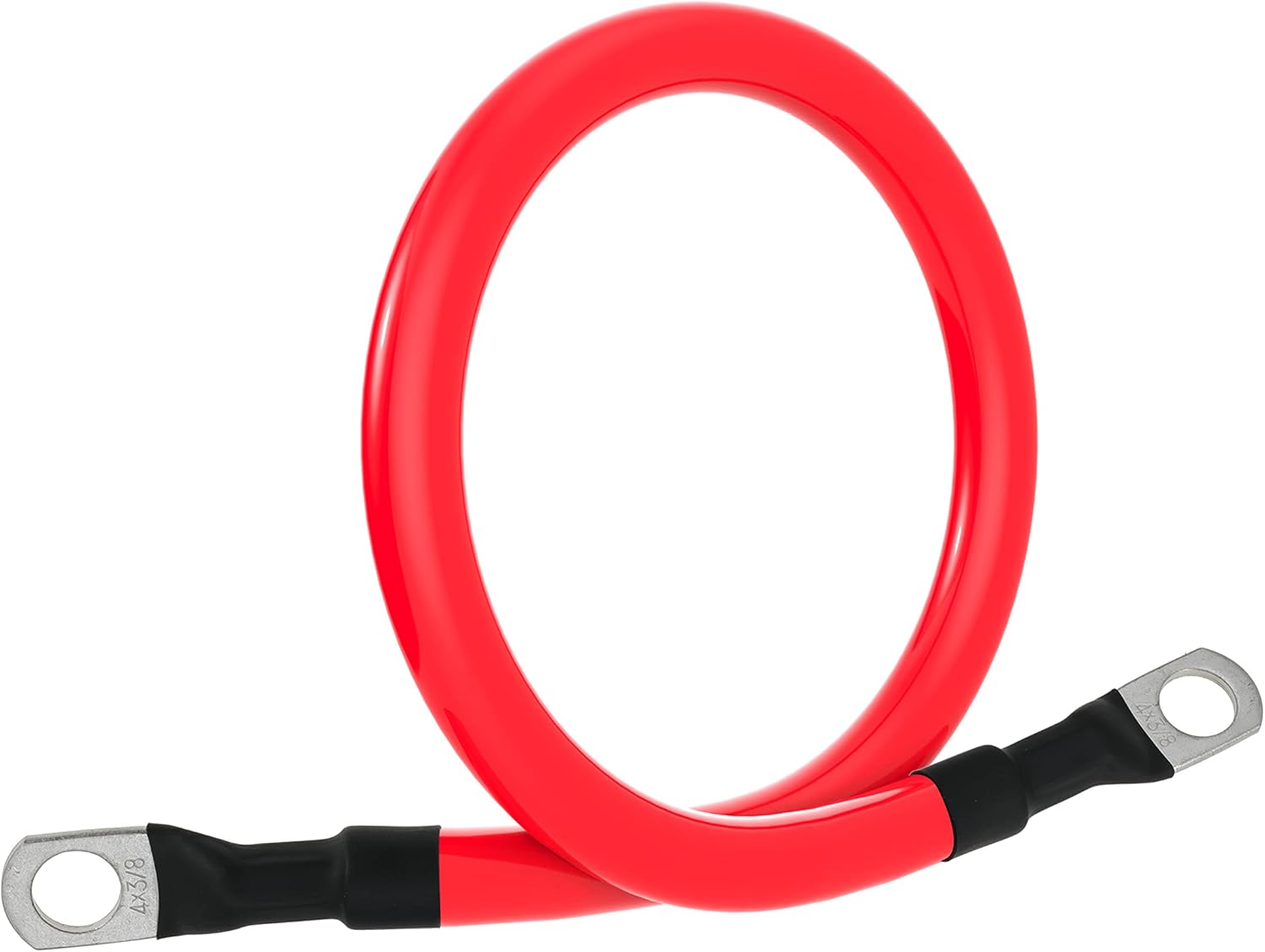 4 AWG Battery Cable 4AWG Gauge Pure Copper Battery Inverter Cables with 3/8 in Lugs Both Ends Power Inverter Wire Set for Automotive Solar Marine Boat RV Car Motorcycle Red and Black (1ft) - Image 7
