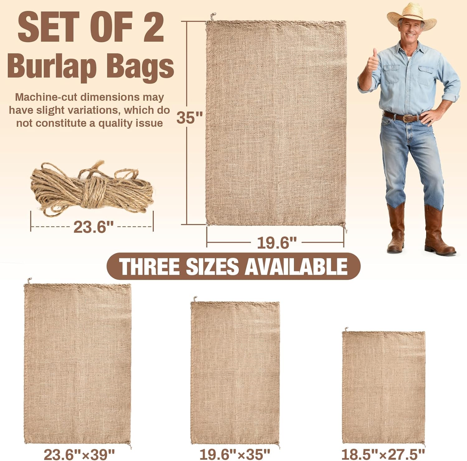 2 PCS Burlap Sack - 19.6