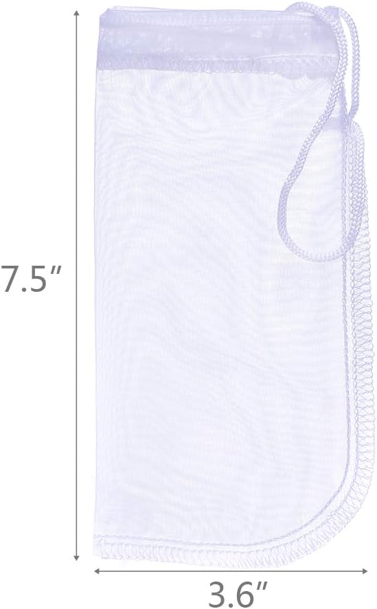 Media Filter Bag Aquarium Extra Fine,Reusable 180 Micron Drawstring Mesh Filter Bags for Very Fine Resins Filter (7.5