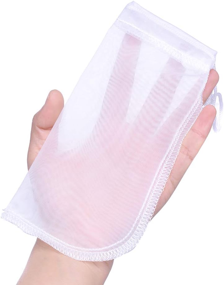 Media Filter Bag Aquarium Extra Fine,Reusable 180 Micron Drawstring Mesh Filter Bags for Very Fine Resins Filter (7.5