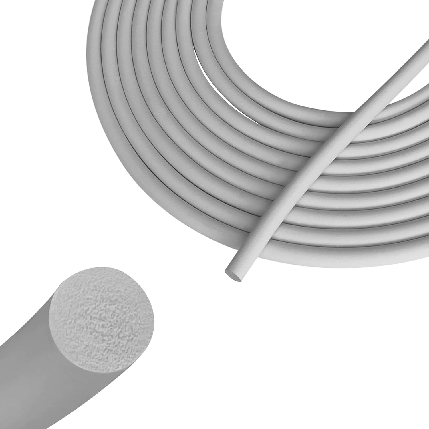 Backer Rod 1/4 Inch, EPDM Rubber Foam Caulk Saver 16.4' Grey Weather Strip Seal for Concrete Joints, Wall Cracks, Driveway and Joint Fillers. - Image 1