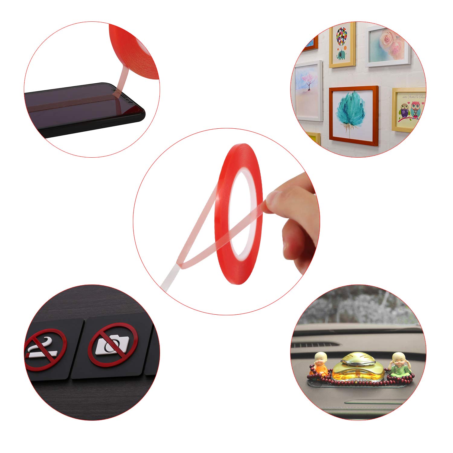 Double Sided Adhesive Tape 5mm / 10mm x 25M Heat Resistant High Adhesion Transparent Acrylic Tape, LCD Screen Repair Sticker for Cell Phone Touch Screen Repair - Image 4