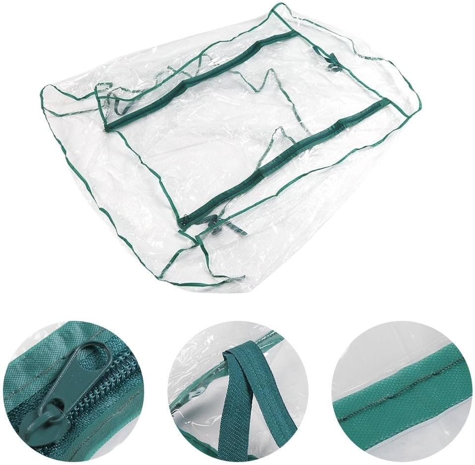 4-Tier Greenhouse Replacement Cover Clear PVC Greenhouse Cover with Roll-Up Zipper Door - 27