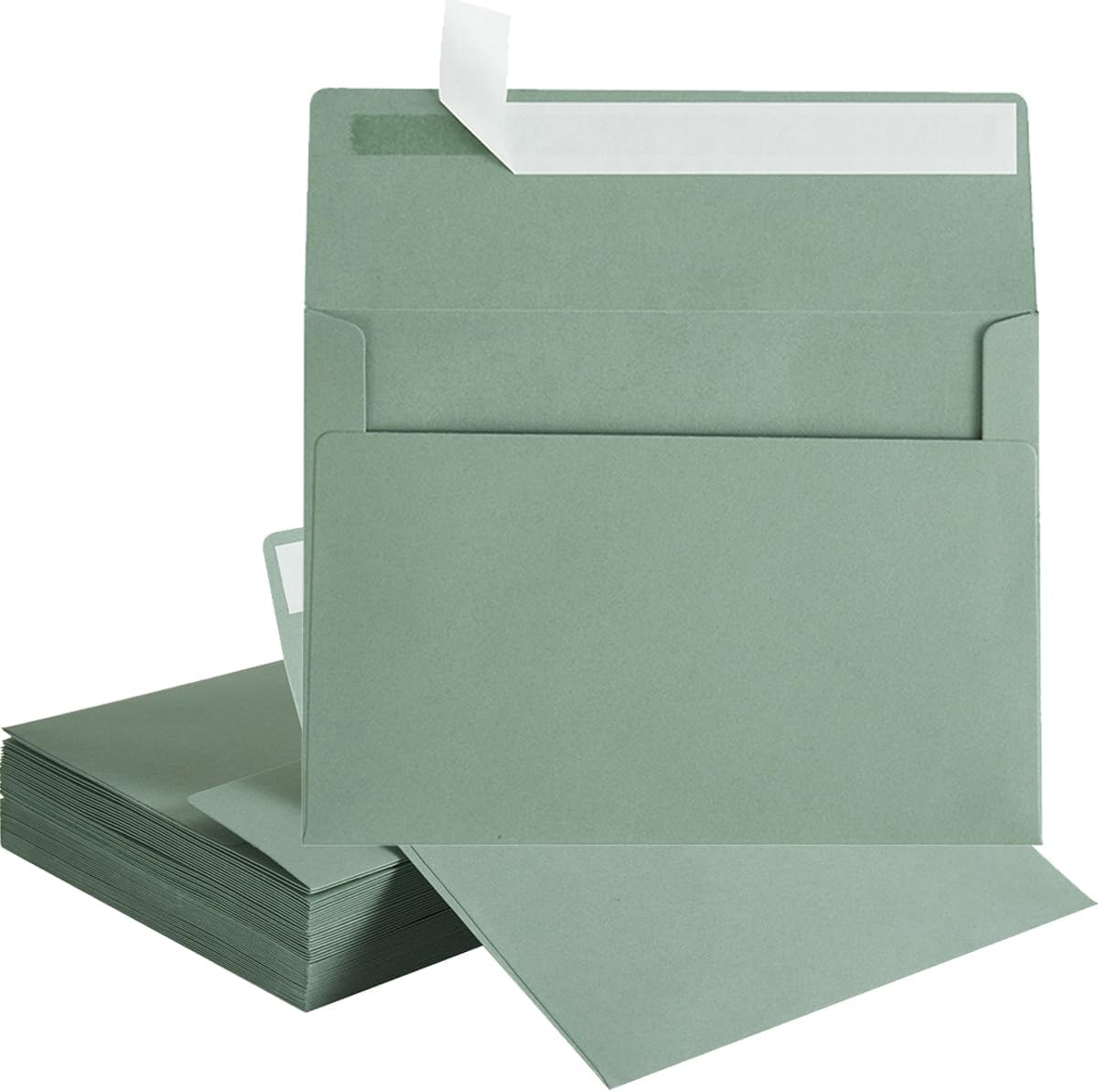 100 Pack Sage-Green A7 Envelopes Self-Adhesive 5x7 Envelopes for Invitations, 5x7 Greeting Cards - Image 1