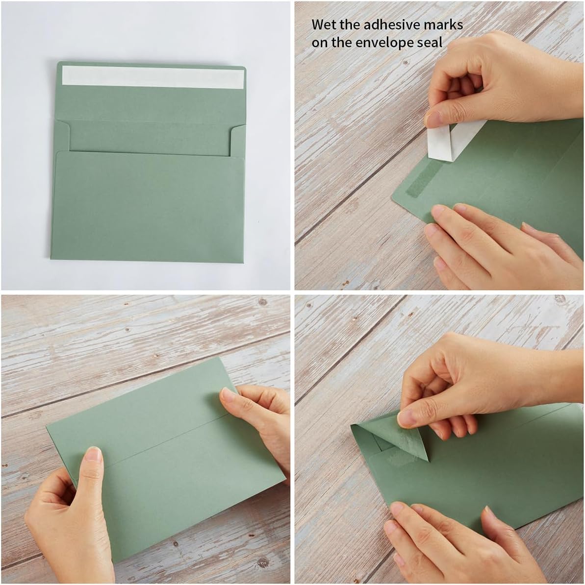 100 Pack Sage-Green A7 Envelopes Self-Adhesive 5x7 Envelopes for Invitations, 5x7 Greeting Cards - Image 3