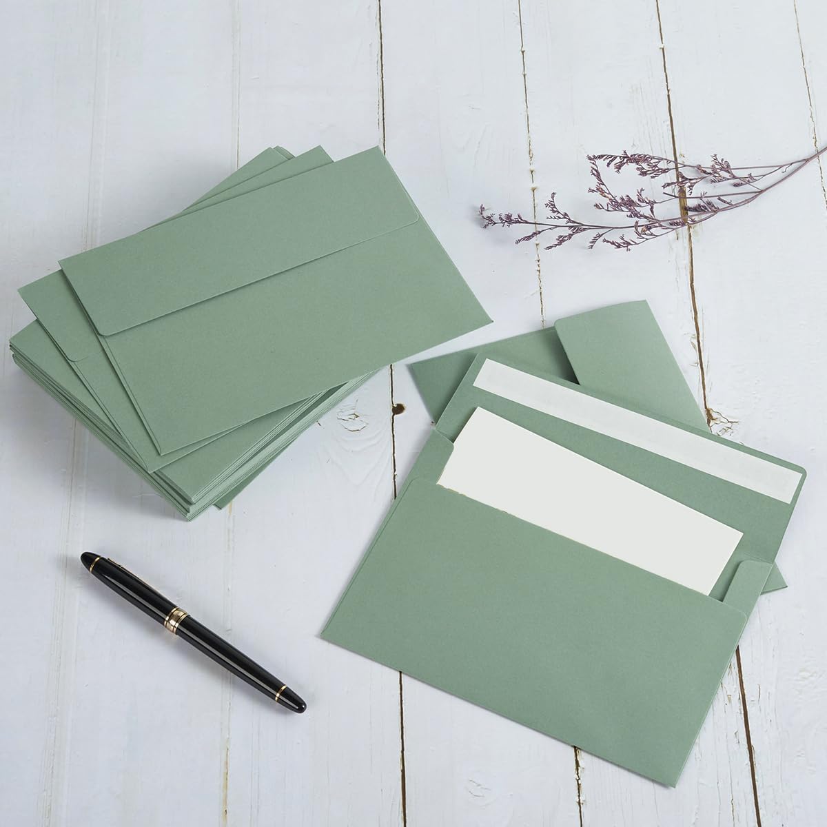 100 Pack Sage-Green A7 Envelopes Self-Adhesive 5x7 Envelopes for Invitations, 5x7 Greeting Cards - Image 4
