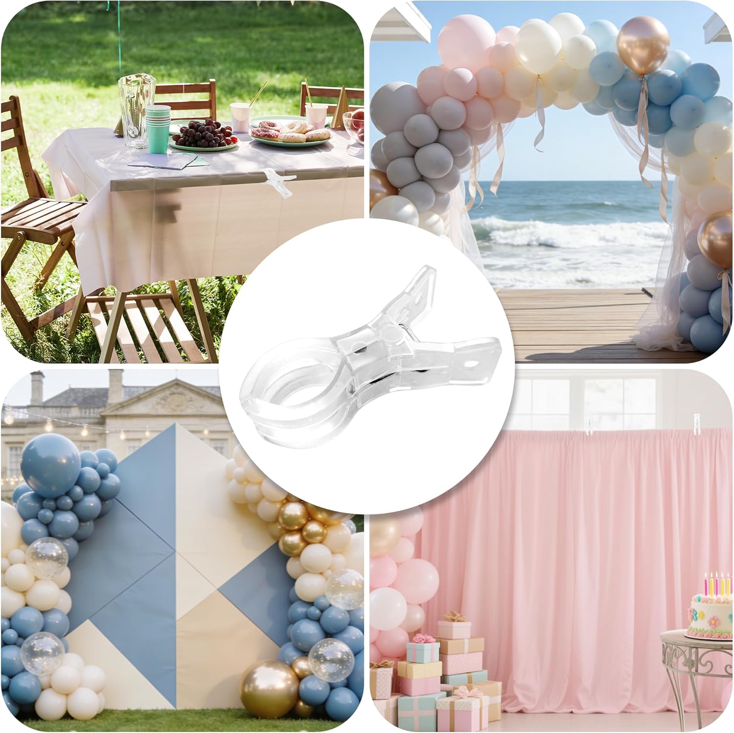 20 Pack Balloon Arch Clips for Backdrop | Plastic Transparent Spring Clamps | 3.5 Inch Heavy Duty Clip for Backdrop Stand | Birthday Wedding Decoration | Photography Studio | Crafts | Clothing - Image 6