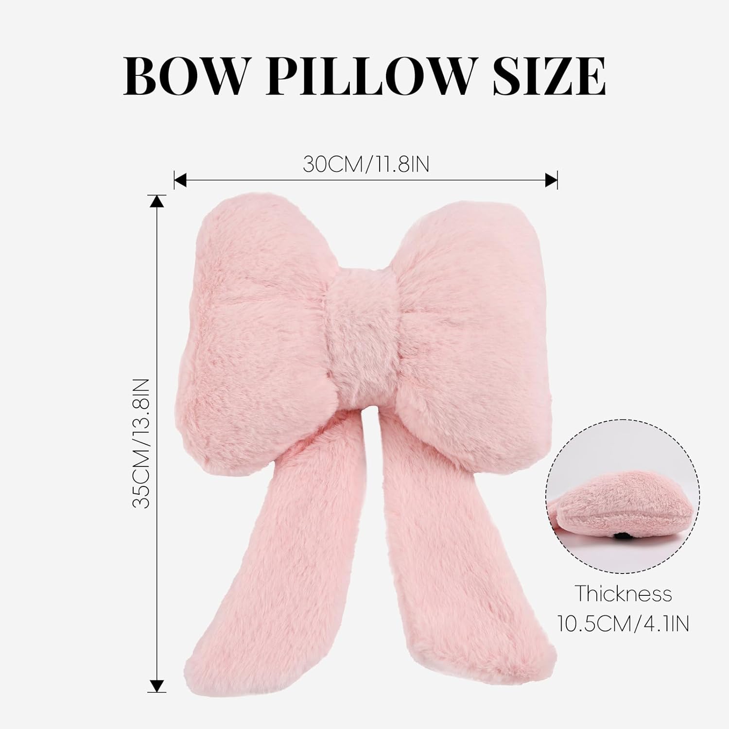 2 Pack Bow Car Headrest Pillows Plush Neck Pillows for Travel Driving Office Chair Head Support Cushions, Also Cute Car Decor Accessories for Women (Pink) - Image 3