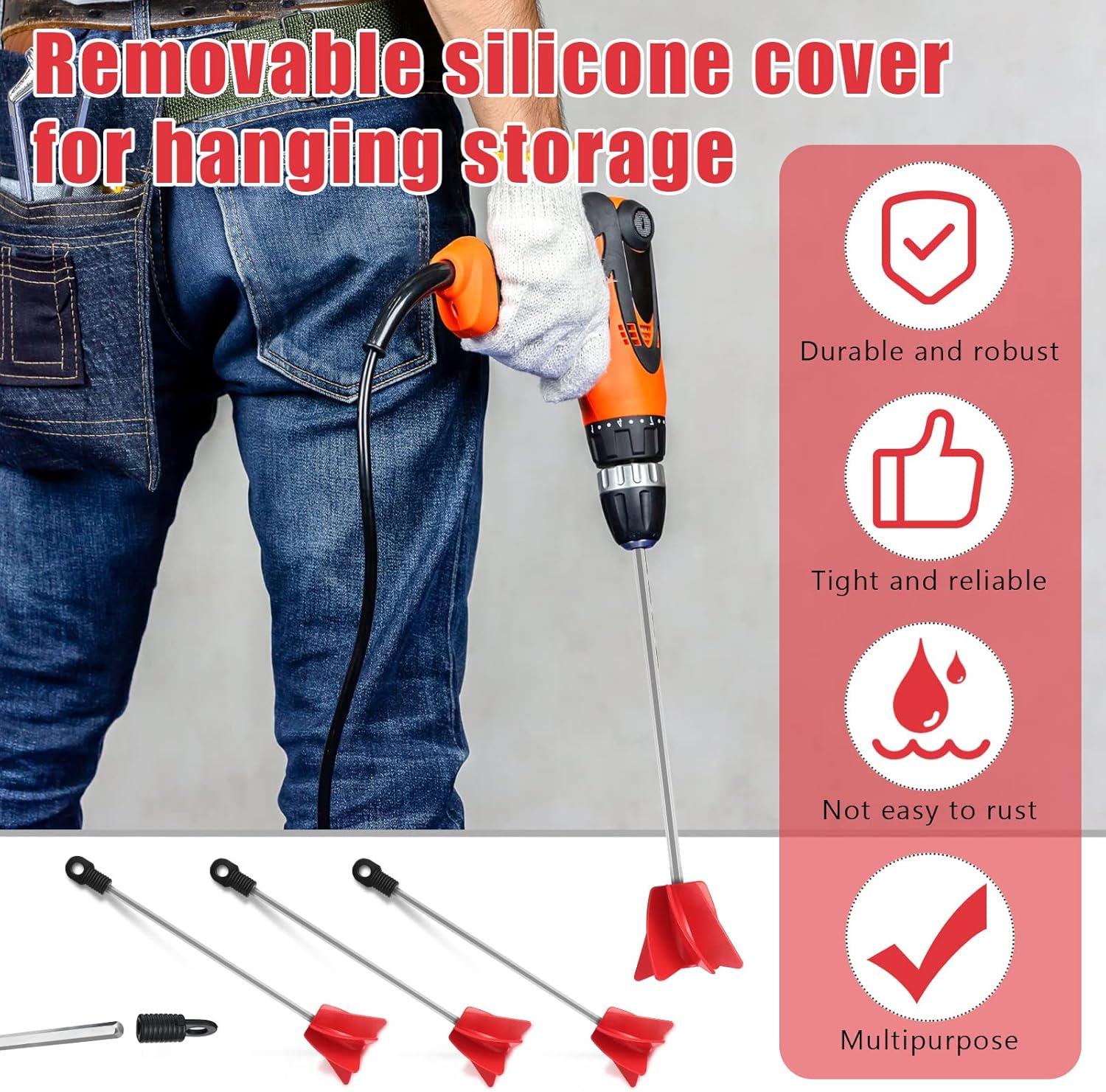 3 Pcs 11 Inch Paint Stirrer for Drill, Paint Mixer Attachment, Helix Epoxy Mixer for Concrete Resin Silicone Stirrer Paddle Works with Most Drills - Image 5