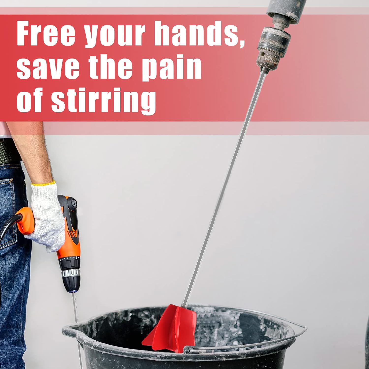 3 Pcs 11 Inch Paint Stirrer for Drill, Paint Mixer Attachment, Helix Epoxy Mixer for Concrete Resin Silicone Stirrer Paddle Works with Most Drills - Image 6