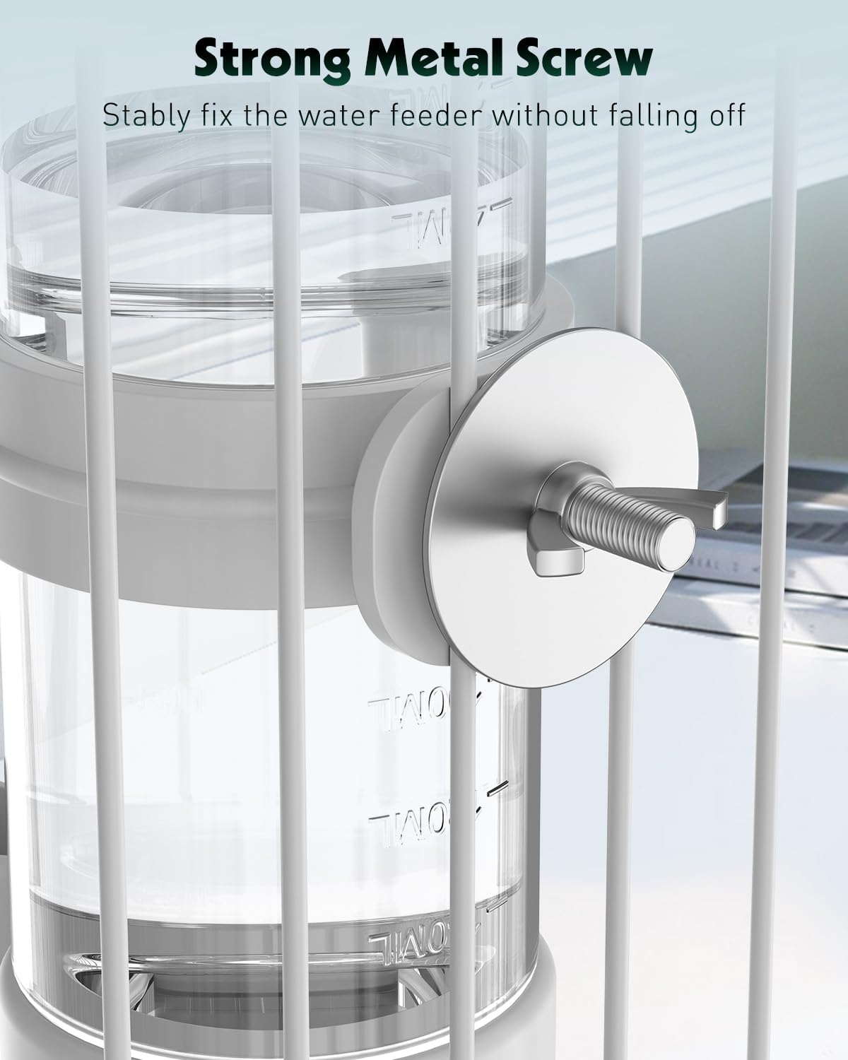 Bird Water Dispenser, Automatic Water Feeder, Plastic Cage Water Dispenser, White Parrot Waterer for Small Parakeet Cockatiel Budgie Lovebirds (Not Fit for Food Feeding) - Image 3