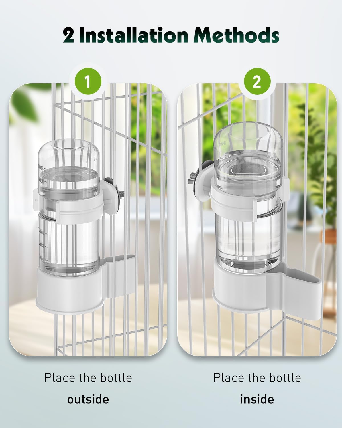 Bird Water Dispenser, Automatic Water Feeder, Plastic Cage Water Dispenser, White Parrot Waterer for Small Parakeet Cockatiel Budgie Lovebirds (Not Fit for Food Feeding) - Image 5