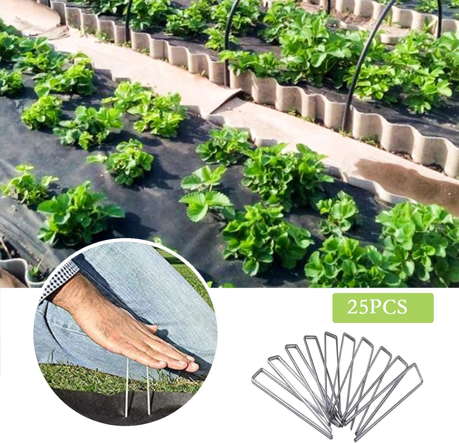 12 Inch Galvanized Garden Landscape Staples Stakes, 25 50 100 PCS Anti-Rust Garden Staples Tent Ground Stakes U-Shaped Landscape Pins for Secure Lawn Fabric, Decoration (25, 12 Inch) - Image 4