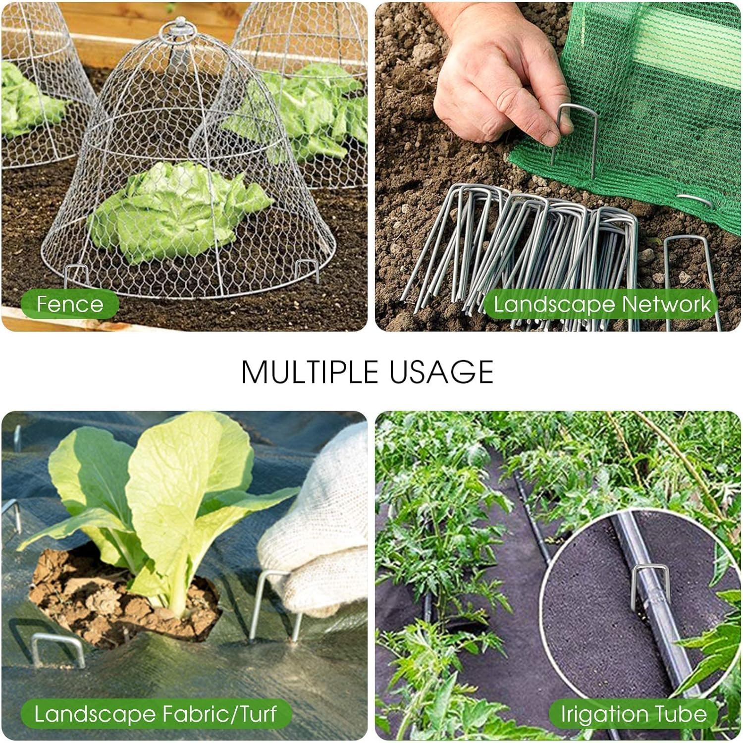 12 Inch Galvanized Garden Landscape Staples Stakes, 25 50 100 PCS Anti-Rust Garden Staples Tent Ground Stakes U-Shaped Landscape Pins for Secure Lawn Fabric, Decoration (25, 12 Inch) - Image 7