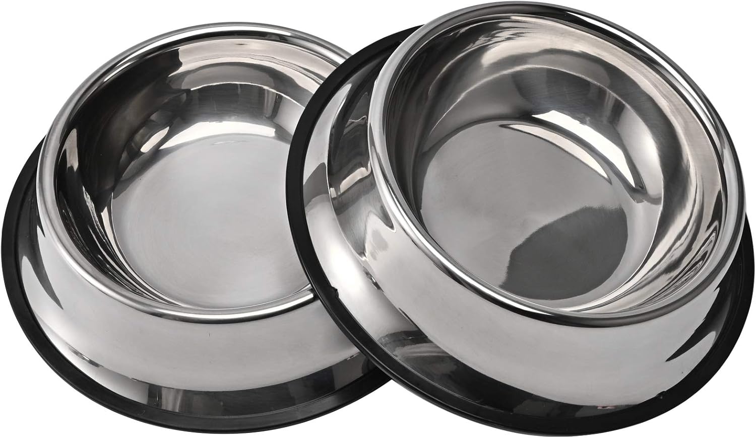 2Packs Stainless Steel Dog Bowl with Anti-Skid Rubber Base for Small/Medium/Large Pet, Perfect Dish, Pets Feeder Bowl and Water Bowl Perfect Choice for Dog Puppy Cat and Kitten (16oz) - Image 1
