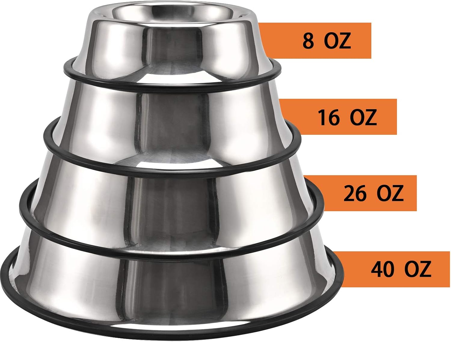 2Packs Stainless Steel Dog Bowl with Anti-Skid Rubber Base for Small/Medium/Large Pet, Perfect Dish, Pets Feeder Bowl and Water Bowl Perfect Choice for Dog Puppy Cat and Kitten (16oz) - Image 5
