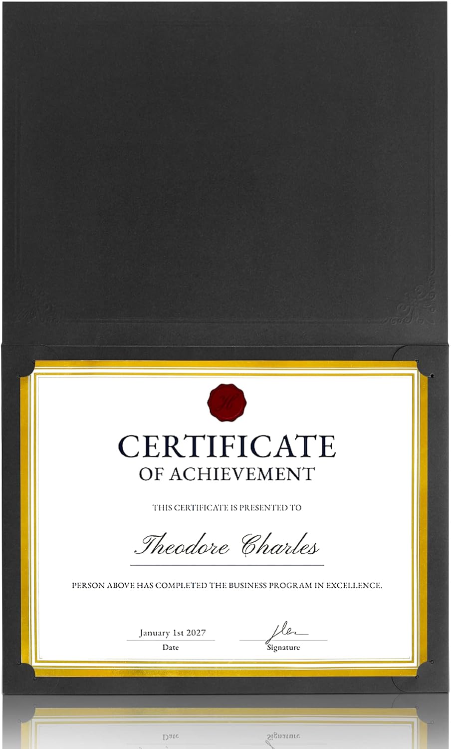 50 Packs Black Certificate Holders - Diploma Holders, Certificate Covers with Gold Foil Border, for Letter Size 8.5 x 11 Award Certificate Paper and Documents - Image 7