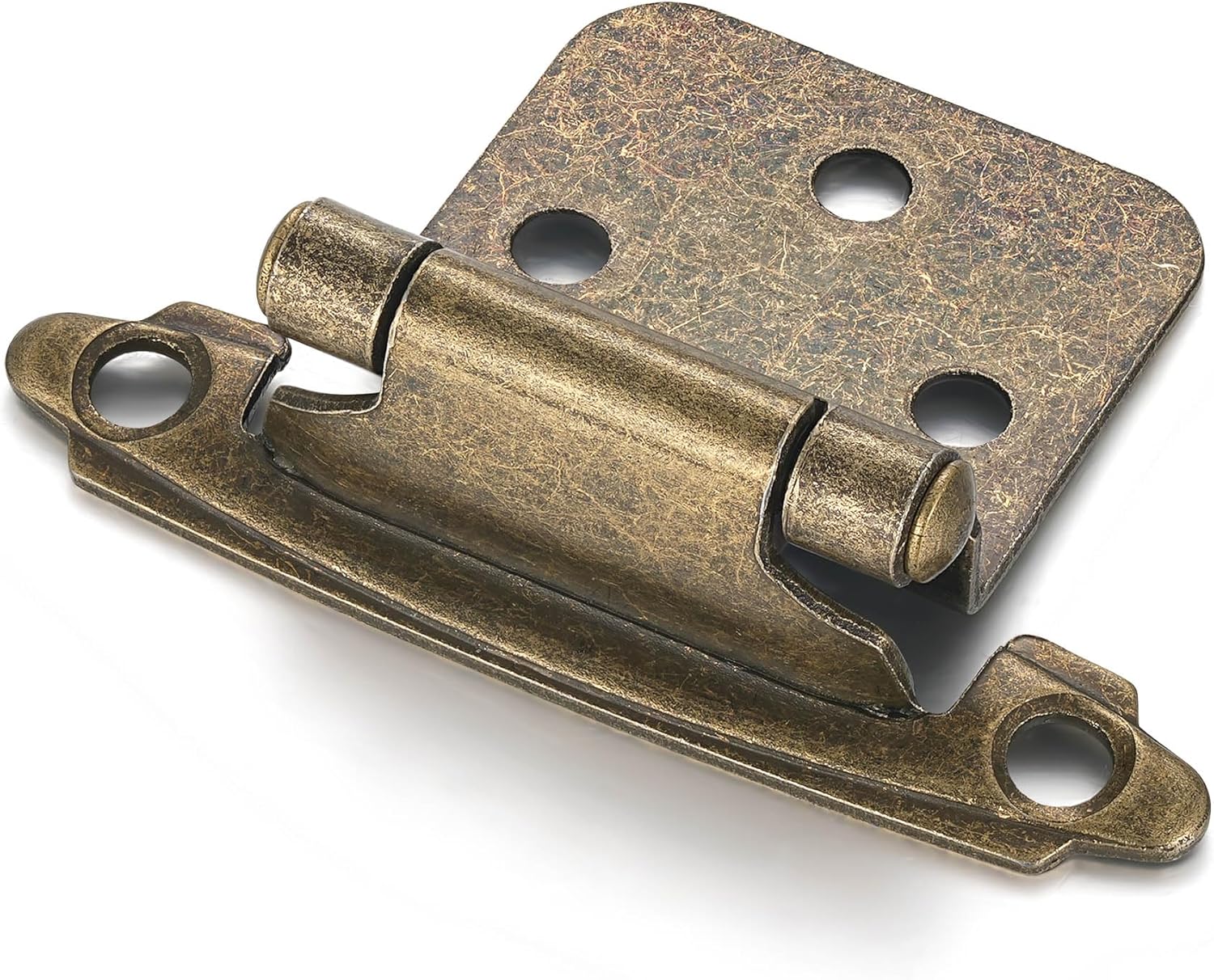 10 Pack (5 Pair) Antique Brass Self Closing Cabinet Hinges for Kitchen Cabinet Door, 1/2