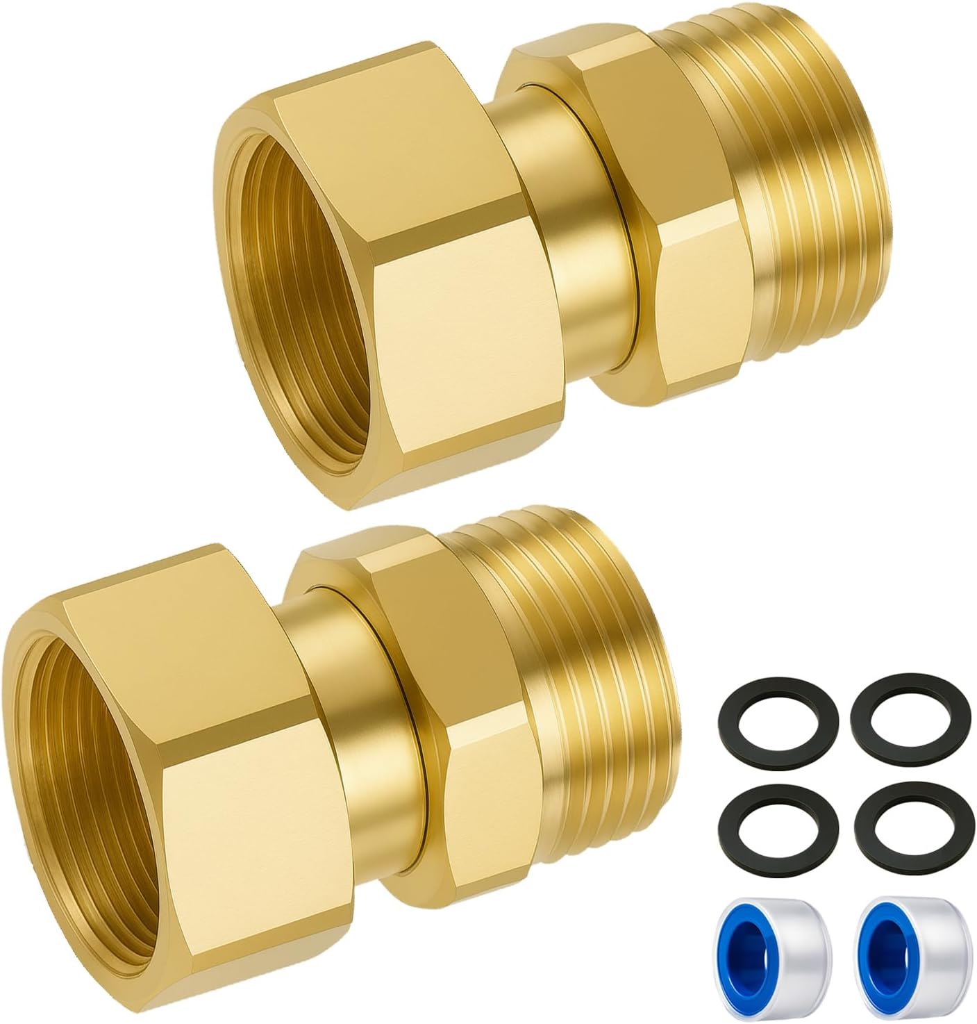 2 Pack Garden Hose Swivel Connector, 3/4