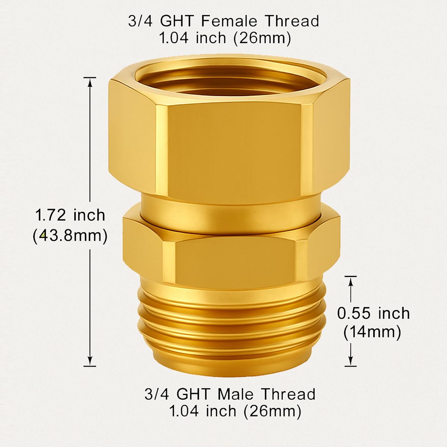 2 Pack Garden Hose Swivel Connector, 3/4