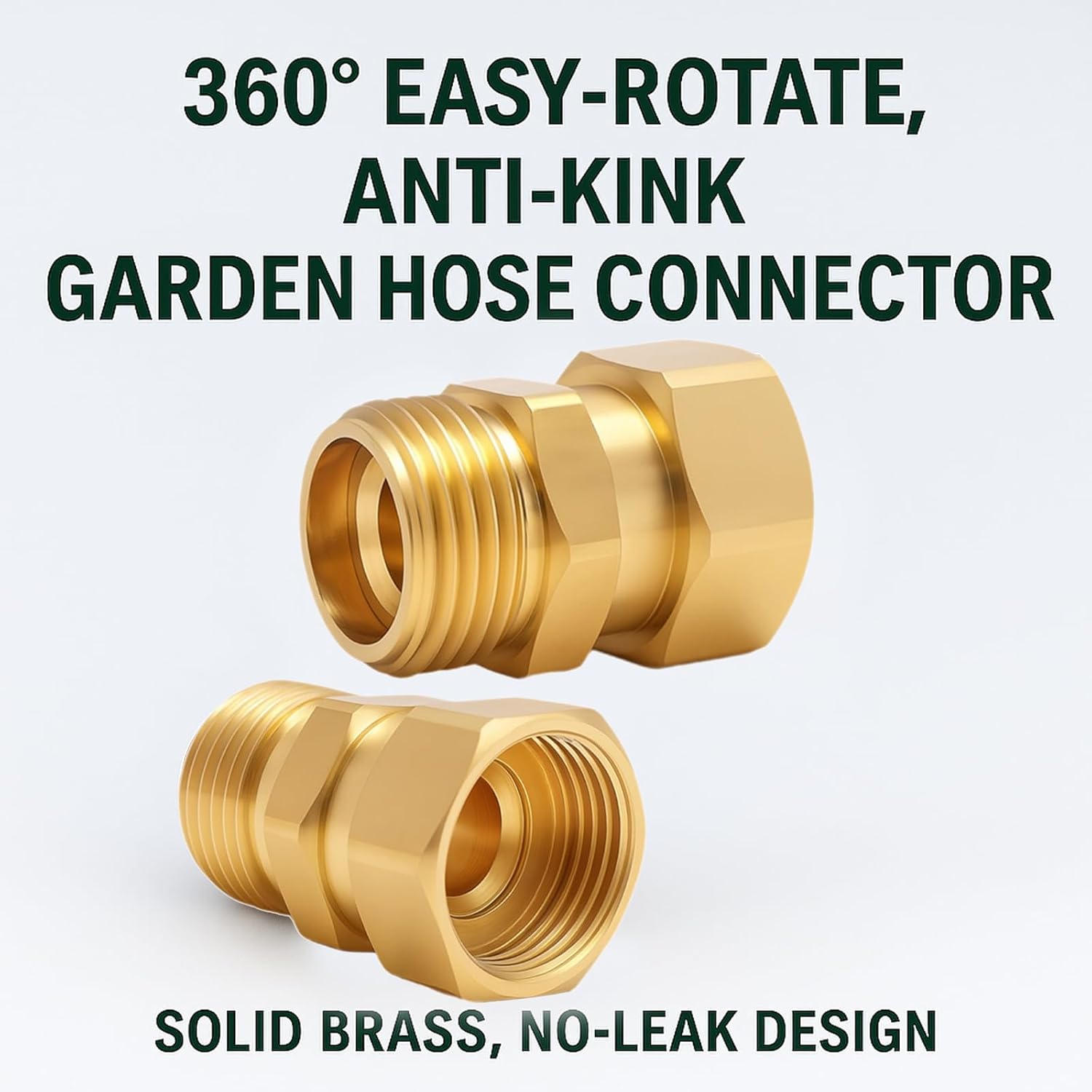2 Pack Garden Hose Swivel Connector, 3/4