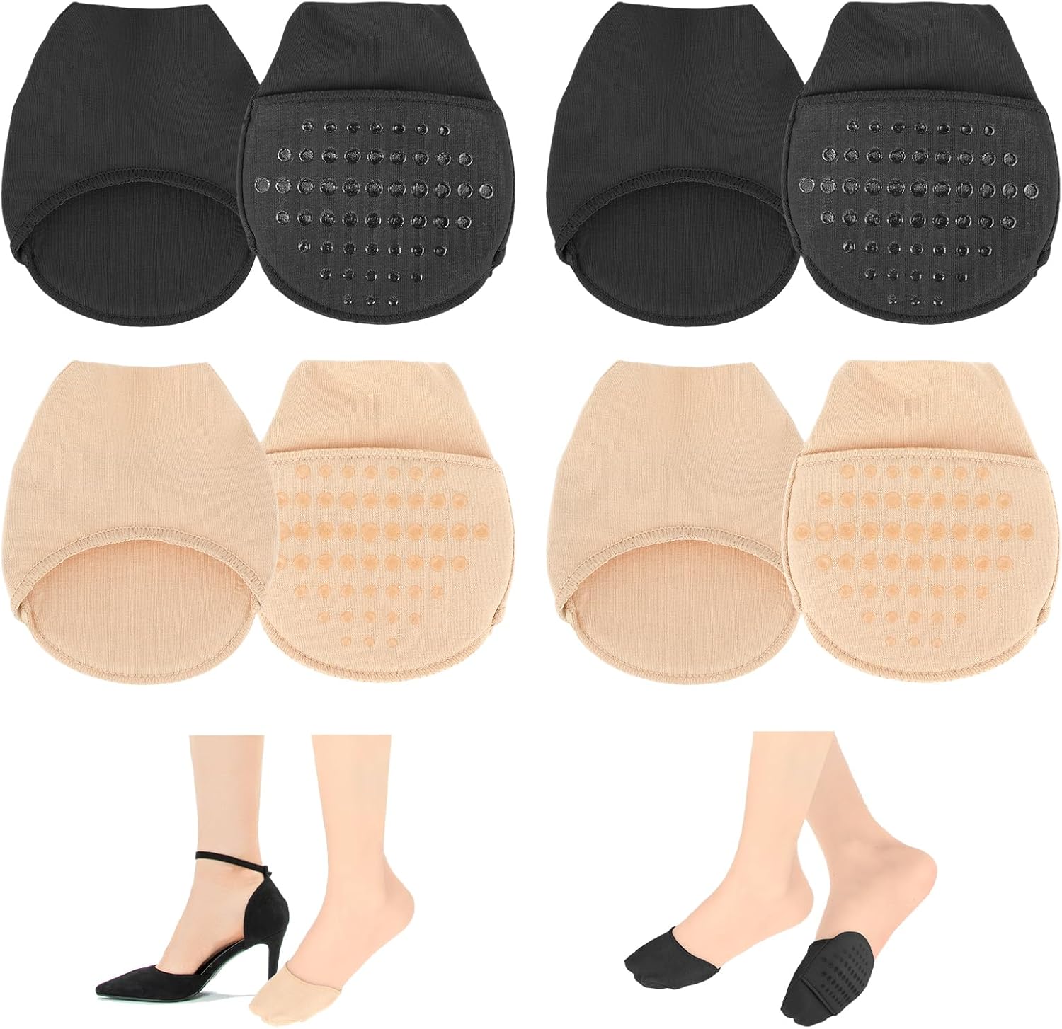 Ball of Foot Cushion Socks, Women's Toe Cover with Padding, Toe Topper Socks - Image 1