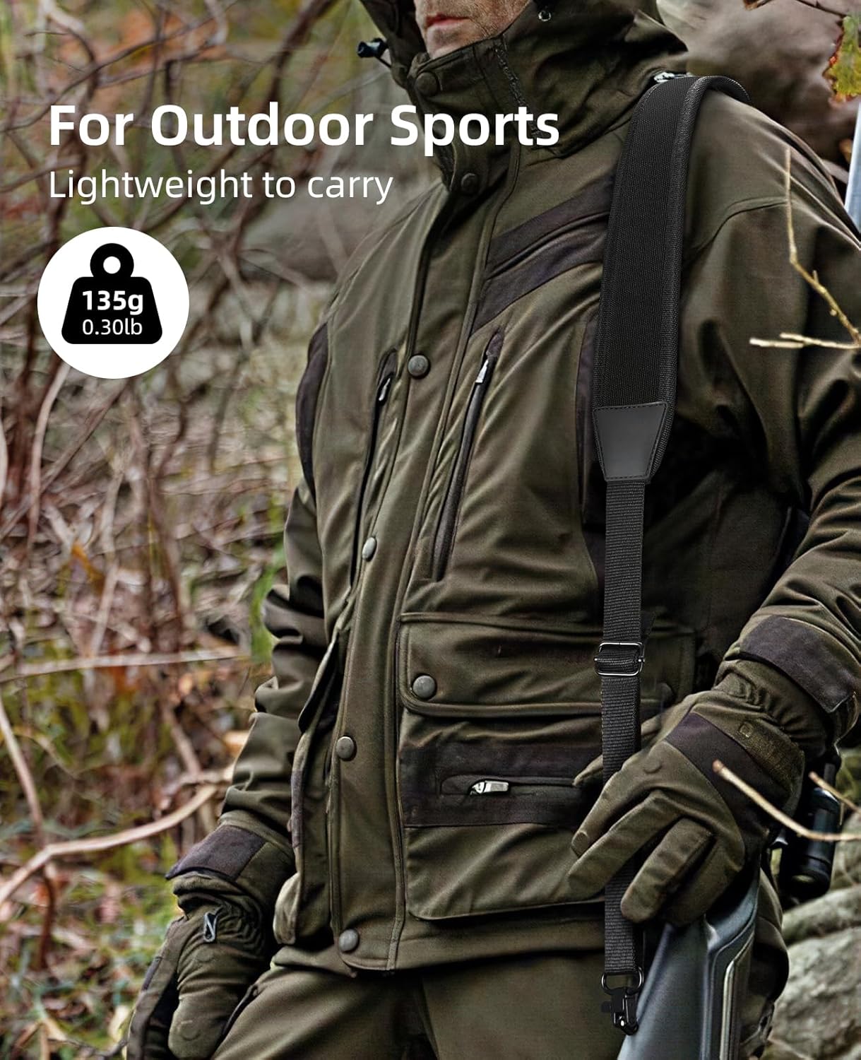 Two Point Sling with Swivels, Comfortable Neoprene Padded, Length Adjustable Shoulder Strap for Outdoors - Image 7