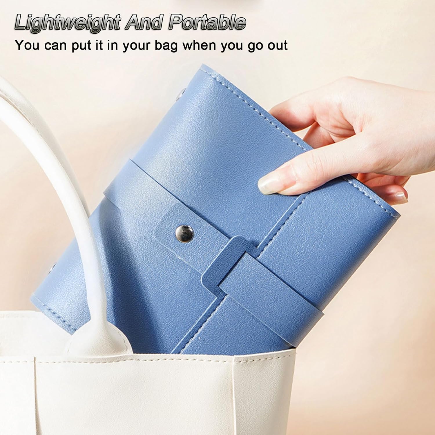 Earring Holder Organizer with Foldable Book Design Jewelry Book Organizer, Portable Pu Leather Travel Earring Case(Blue) - Image 6