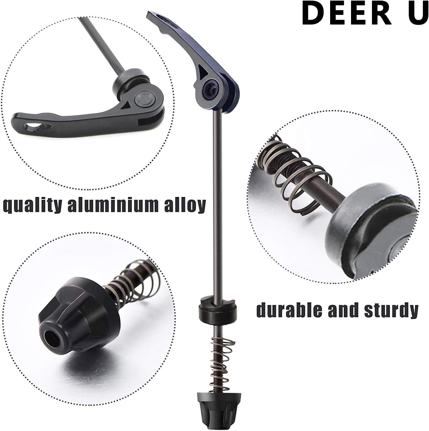 Road Mountain Bicycle MTB Wheel Hub Front and Rear Skewers Quick Release Clip Bolt Lever Axle QR 145/180 mm, a Pair - Image 2