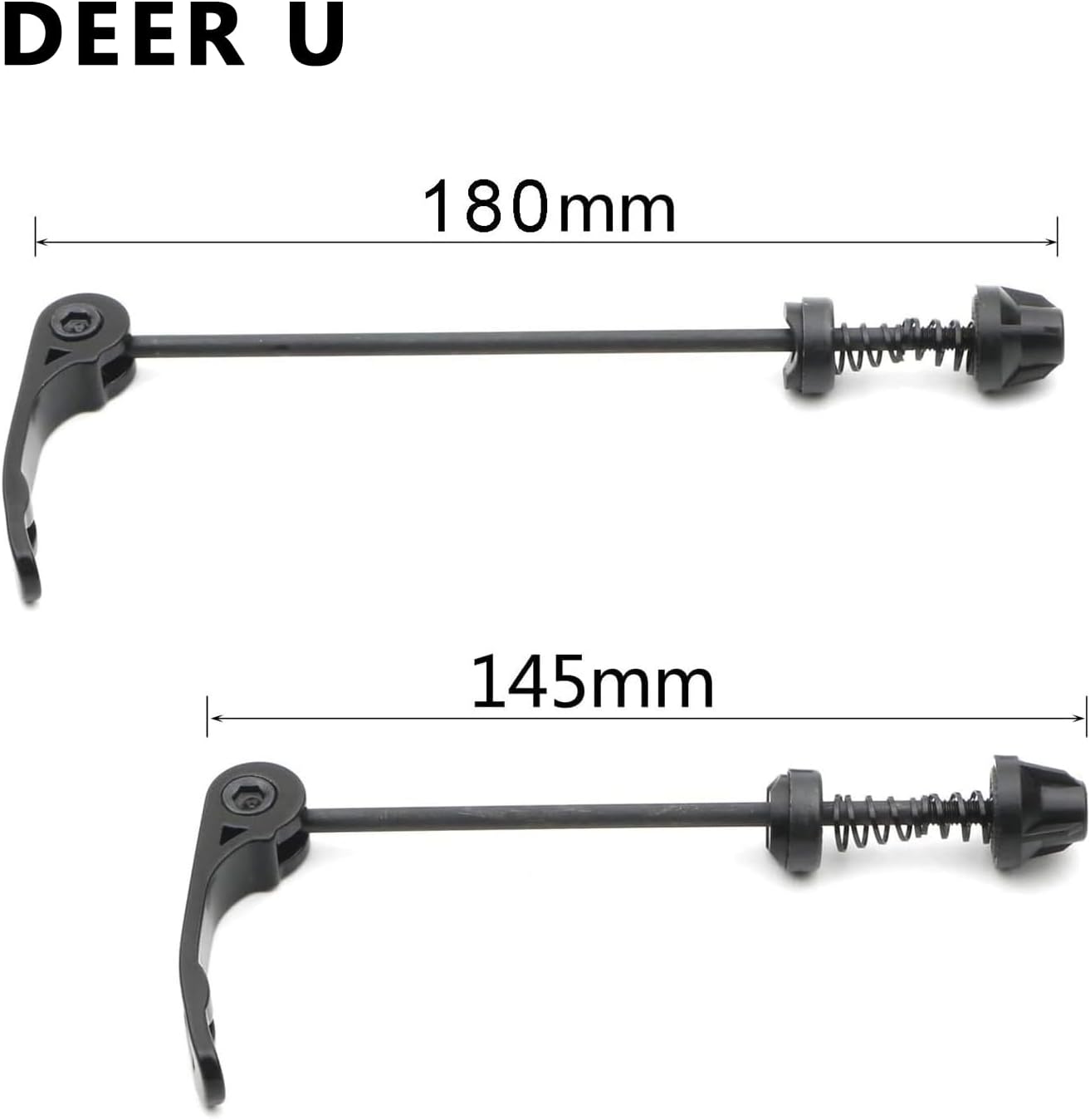 Road Mountain Bicycle MTB Wheel Hub Front and Rear Skewers Quick Release Clip Bolt Lever Axle QR 145/180 mm, a Pair - Image 3