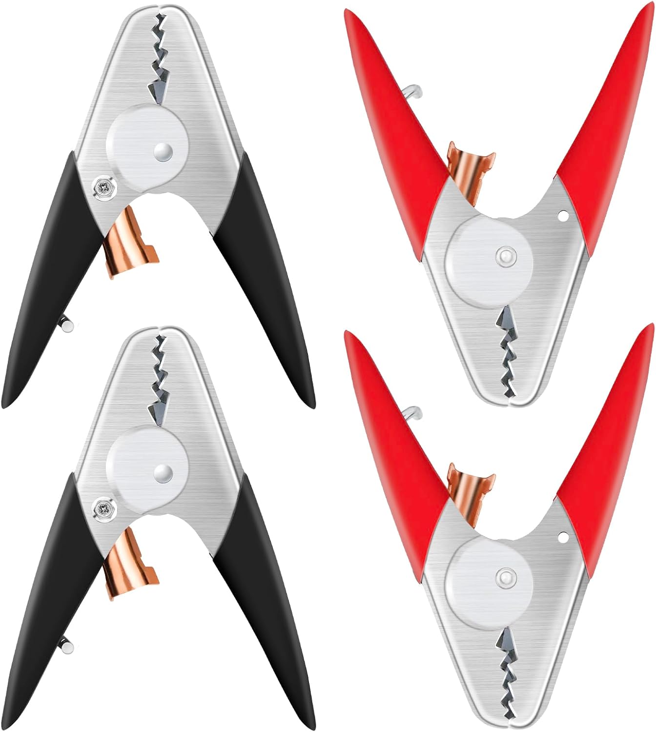 Jumper Cable Clamps Heavy Duty 4 Pcs, Battery Clamps 1100A Jumper Cable Ends 6 Inch Battery Charger Ends Alligator Clips Electrical for Replacement Under 0 AWG Wires 12V/24V by - Image 1