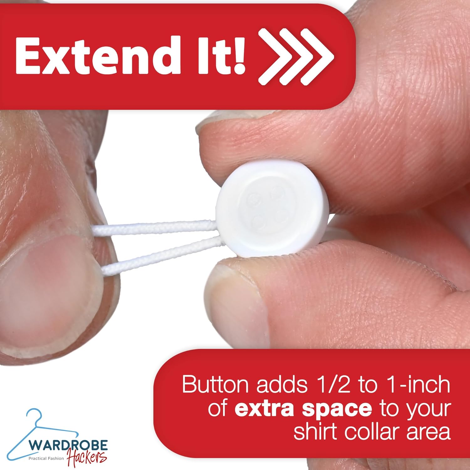 Collar Extenders for Mens Shirts Soft Elastic Expand Tight Neck Relief Dress Shirt Button Extensions - Image 3