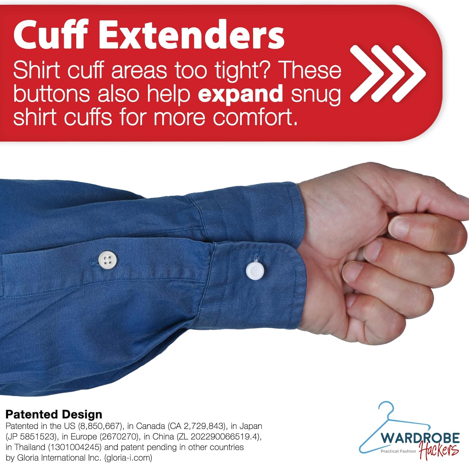 Collar Extenders for Mens Shirts Soft Elastic Expand Tight Neck Relief Dress Shirt Button Extensions - Image 7