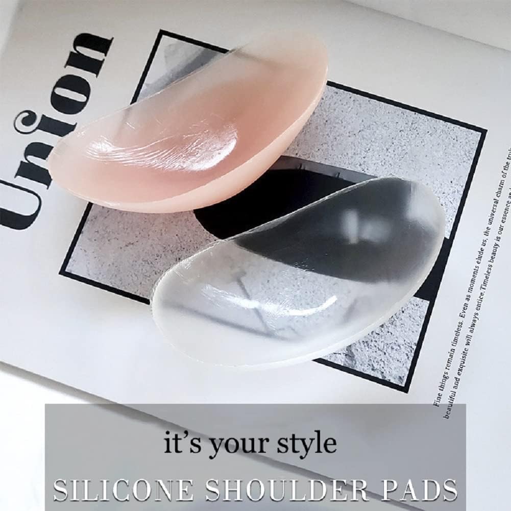 Silicone Shoulder Pads for Womens Clothing, Anti-Slip Shoulder Push-Up Pads Invisible Breathable Enhancer Reusable (2 Pairs (Transparent & Skin) - Image 7
