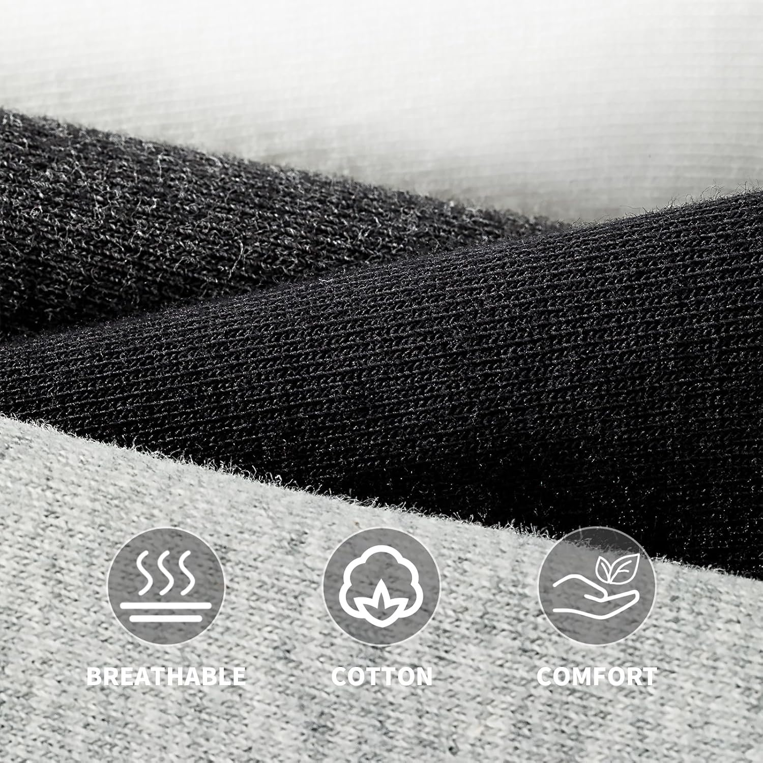 Men's Dress Socks 6 pairs Black Cotton Crew Socks, Anti-Odor&Breathable for Business/Casual, Size 6-15 - Image 3
