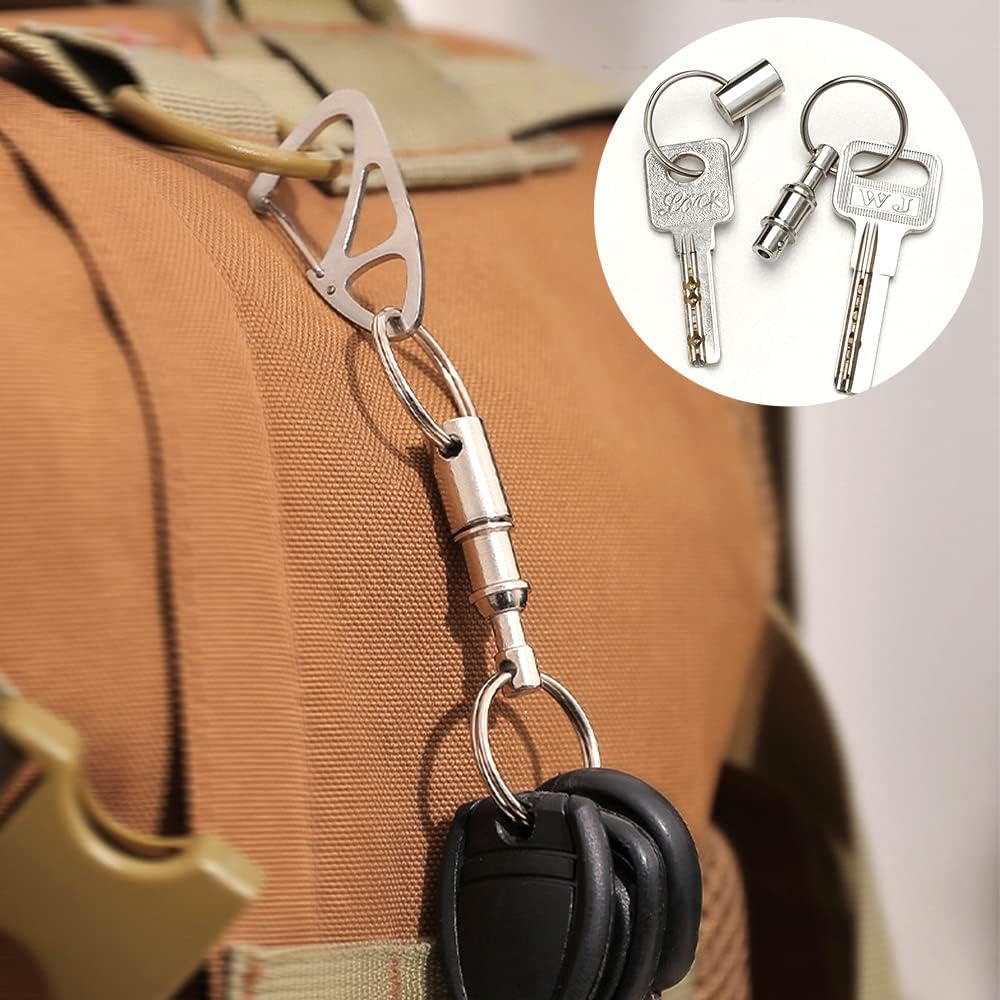 3 Pack Quick Release Detachable Keychain Dual Pull Apart Key Chain Spring Split Snap Separate Double Key Ring Lock Valet Keys Flashlights DIY Crafts Accessories - Image 4