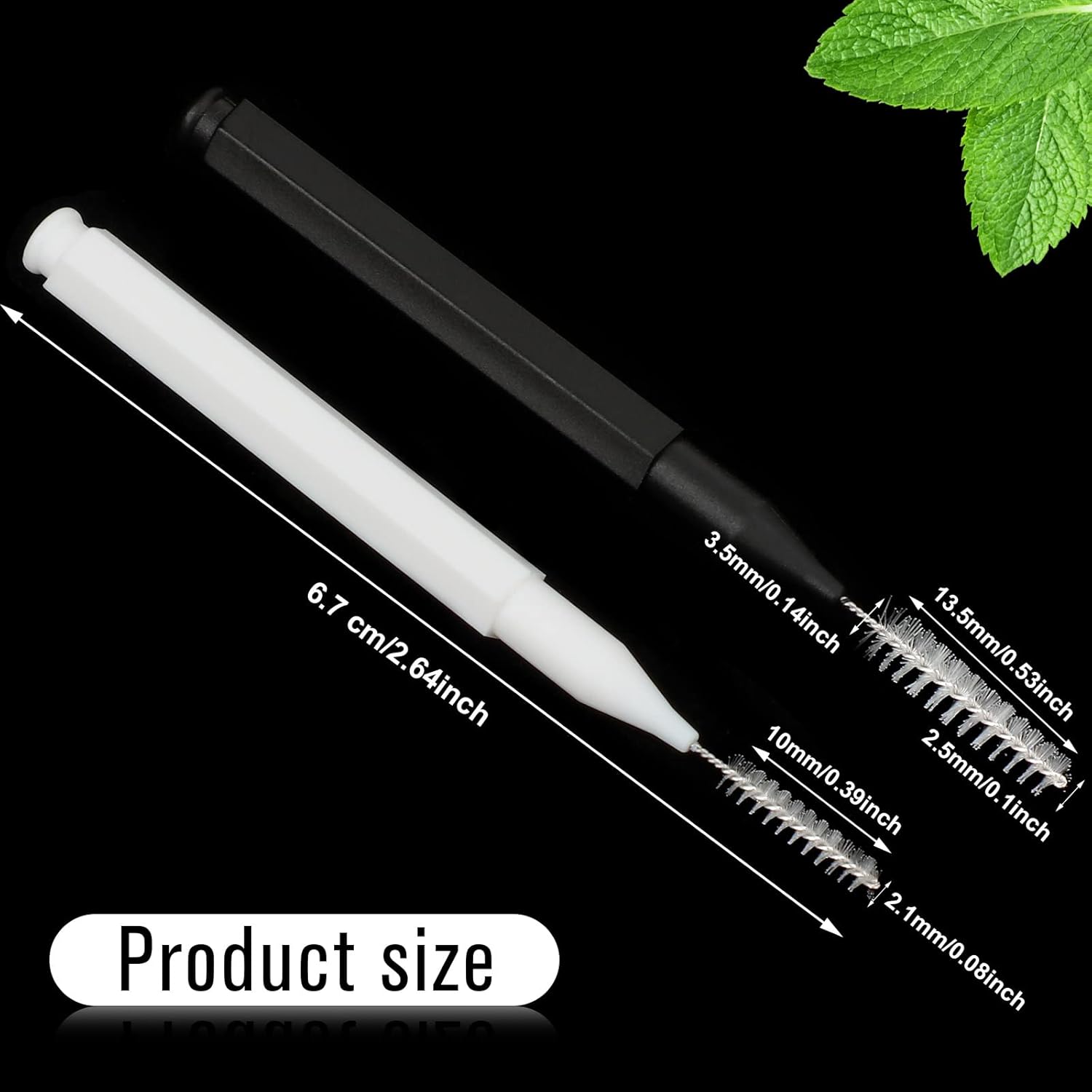 100 Pieces Braces Brush for Cleaner Interdental Brush Toothpick Dental Tooth Flossing Head Oral Dental Hygiene Flosser Toothpick Cleaners Tooth Cleaning Tool (Black, White) - Image 2