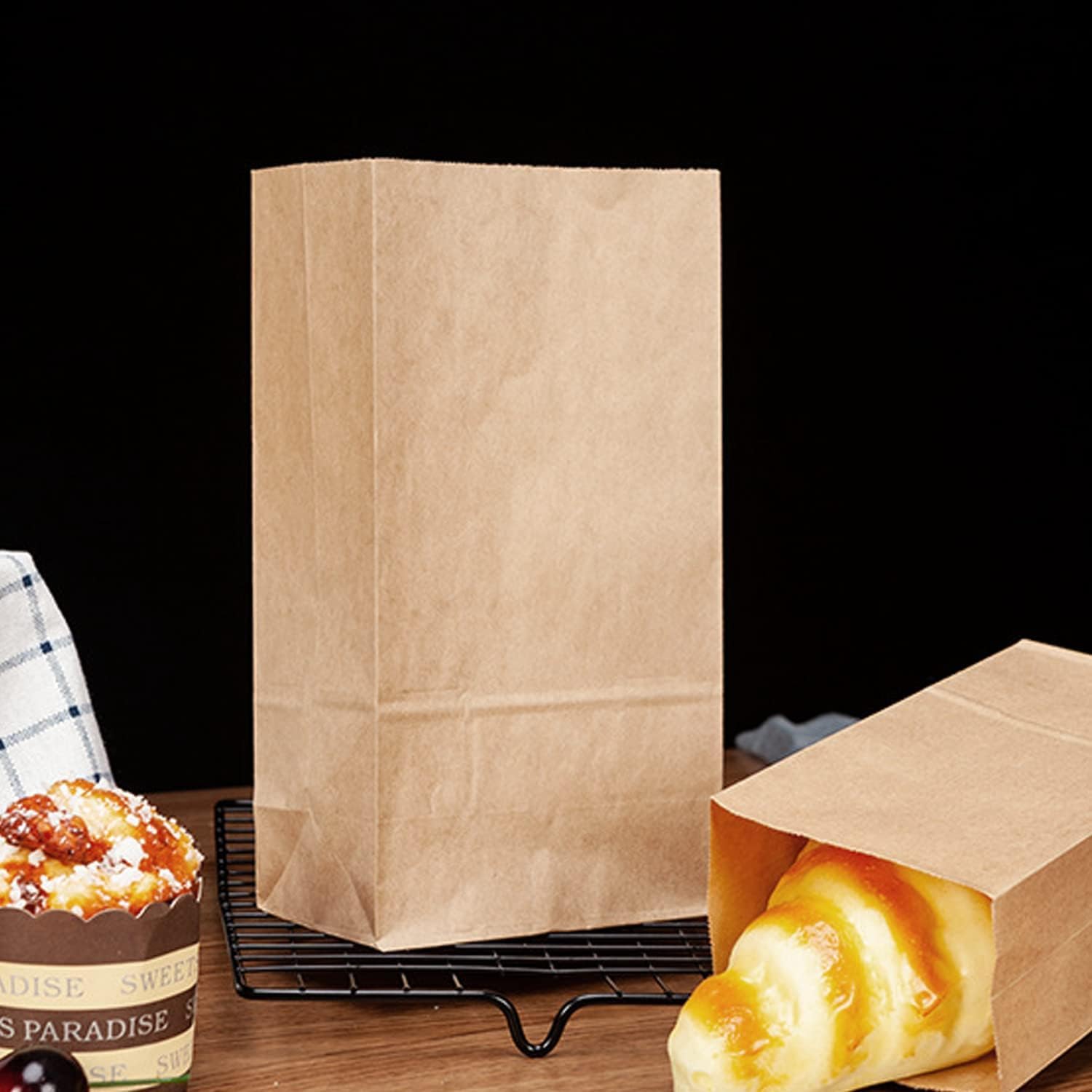 50 Pack 12 Lb Brown Paper Lunch Bags, 12.5