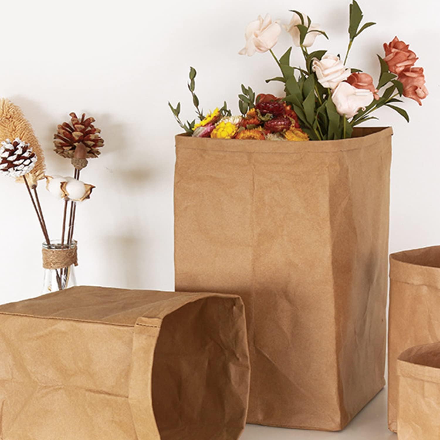 50 Pack 12 Lb Brown Paper Lunch Bags, 12.5