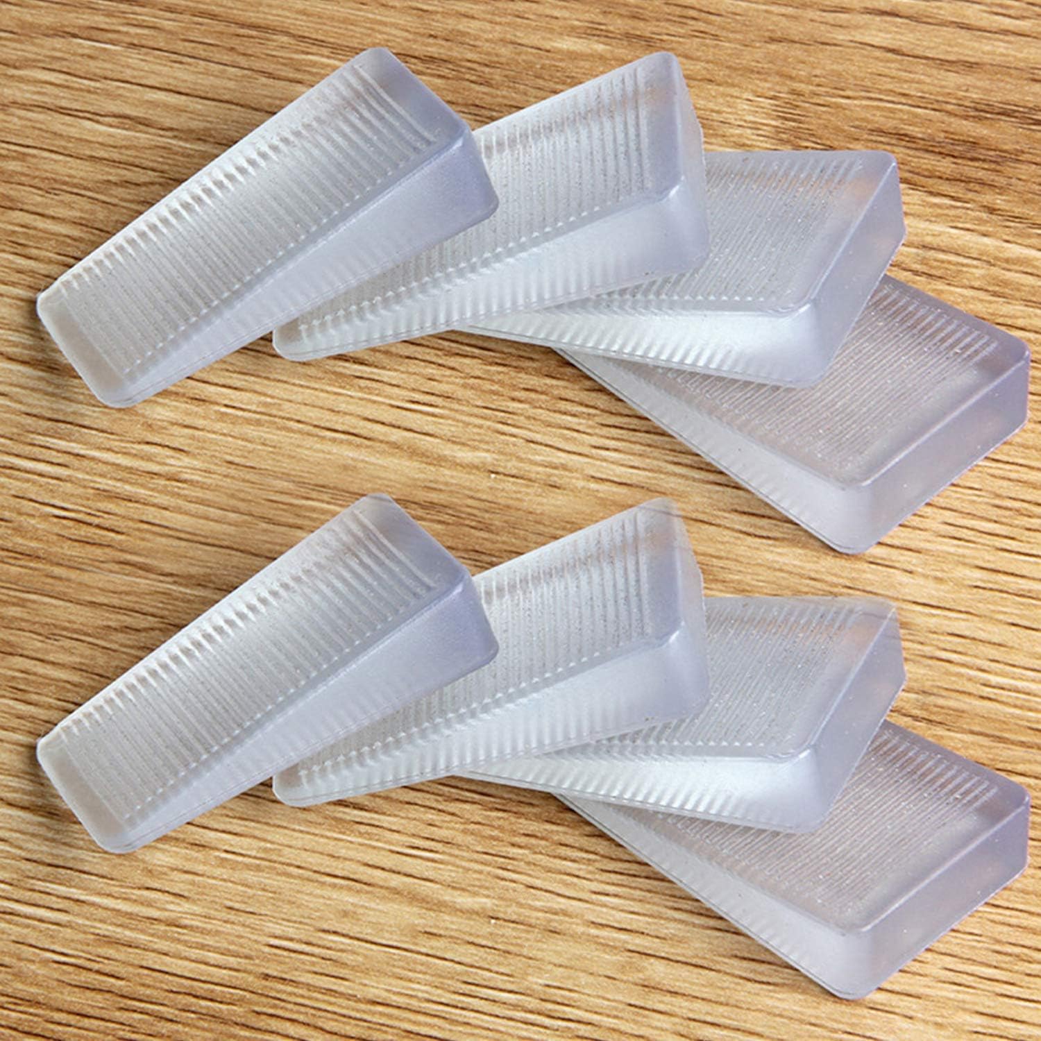 8 Pcs Clear Shims, Shims for Leveling Furniture, Trimmable Hard Wedges Table Shims, Plastic Wedge Toilet Shim, Furniture Leveler Wedges, Rubber Texture, Perfect for Level Uneven Doors, Floors - Image 1