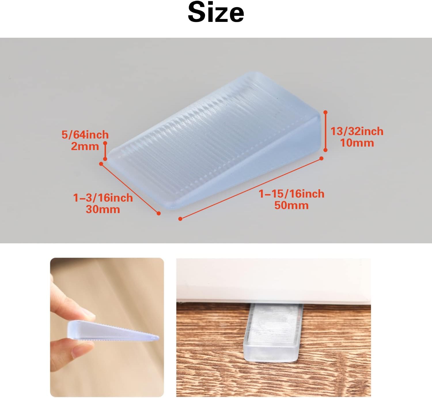8 Pcs Clear Shims, Shims for Leveling Furniture, Trimmable Hard Wedges Table Shims, Plastic Wedge Toilet Shim, Furniture Leveler Wedges, Rubber Texture, Perfect for Level Uneven Doors, Floors - Image 5
