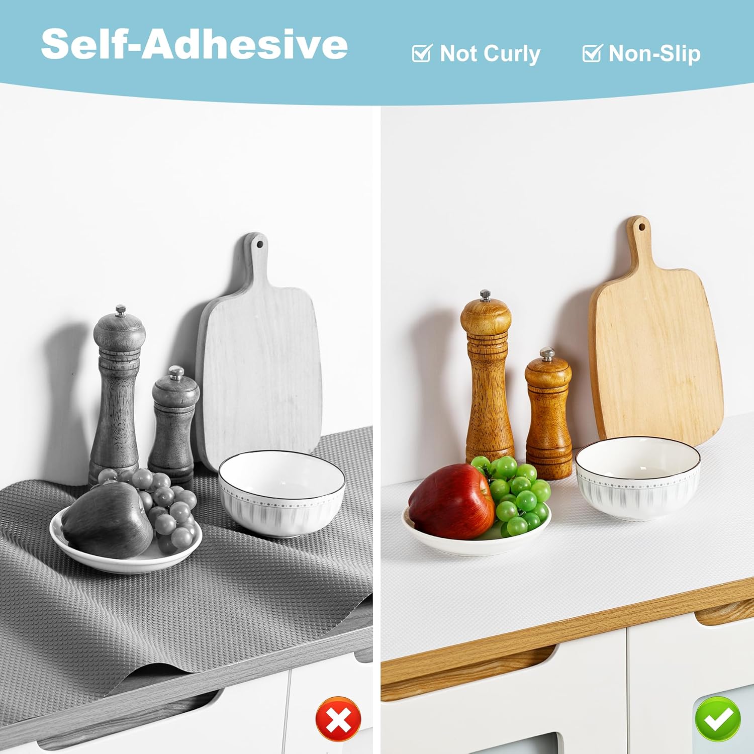 Cabinet Shelf Liner Peel and Stick: Self Adhesive Cabinets Paper - 15.7 in x 12 FT Non-Slip White Drawers Liners - Easy to Cut, Removable,  Cupboard Liner for Pantry Shelves, Countertops - Image 4