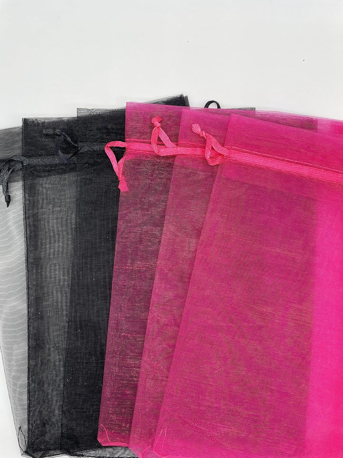 100PCS Sheer Organza Bag 5''X7'' Black Mesh Bags Drawstring Gift Bag Small for Jewelry Goodie Candy Wedding Party Favor Pouch Bags (Black) - Image 6